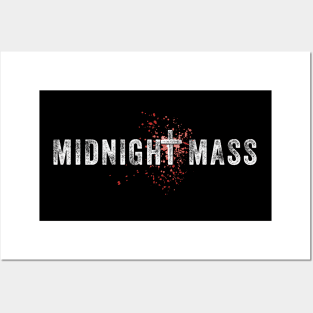 Midnight mass in white cross Posters and Art